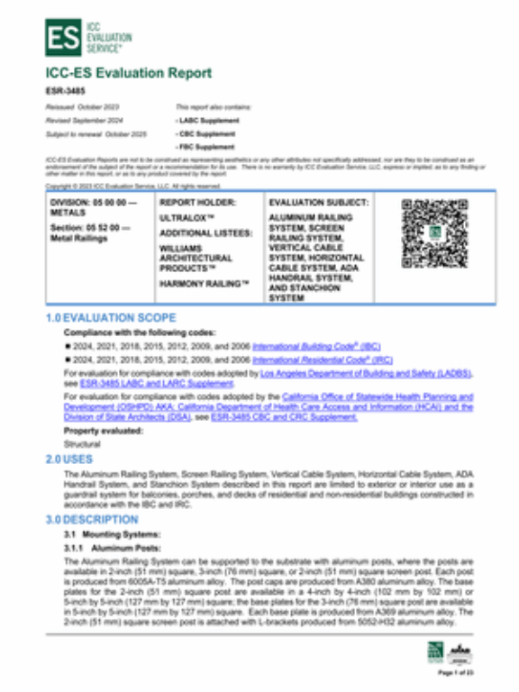 ICC-ES ESR-3485 Report