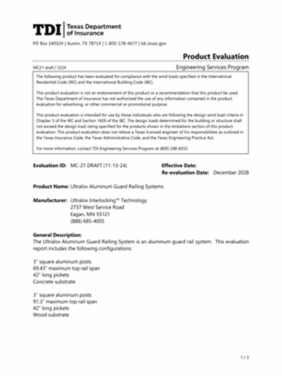 TDI Product Evaluation