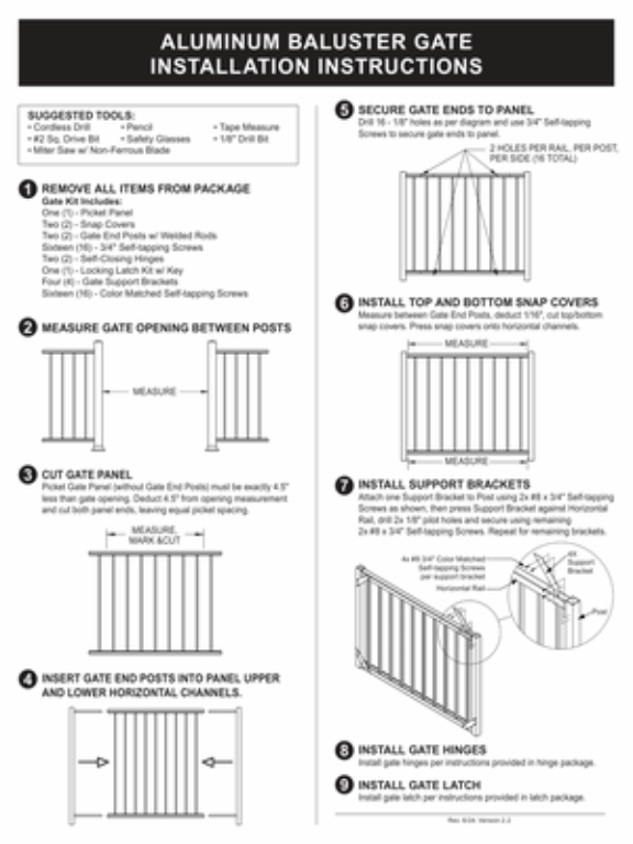 Baluster Gate Install Instructions