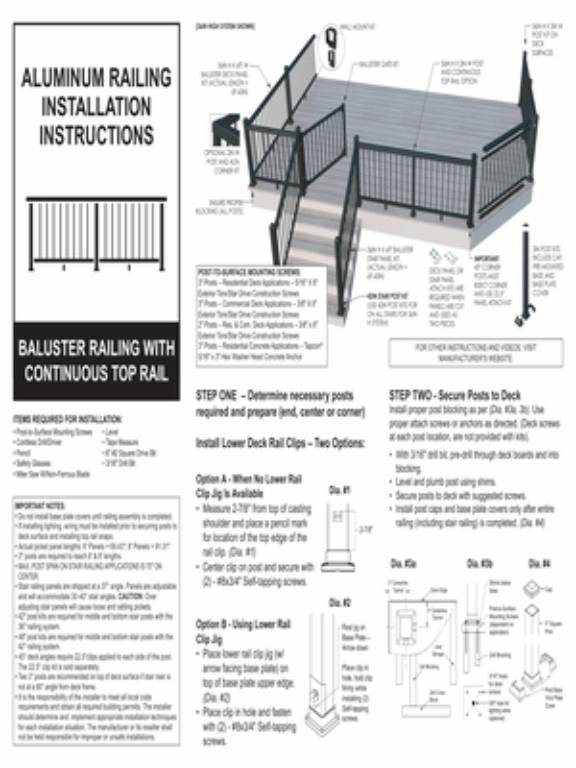 Baluster Railing Continuous Top Rail Instructions