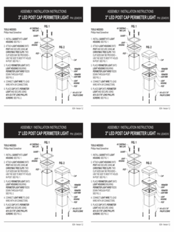 3In Led Perimeter Post Cap Light Instructions