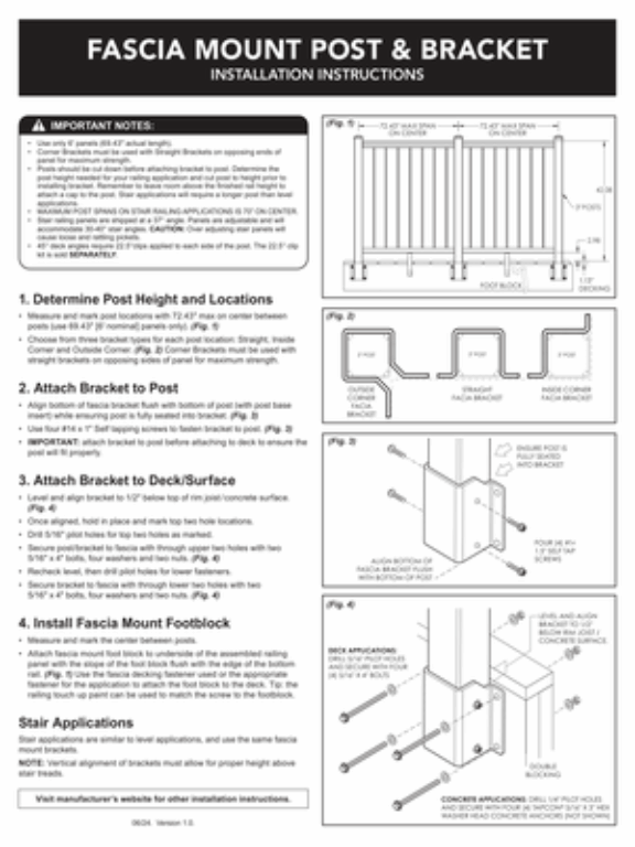 Fascia Mount Install Instructions