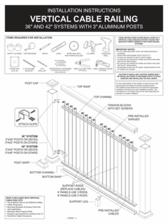 Vertical Cable Installation Instructions