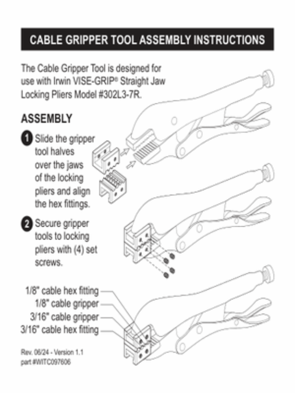 Cable Gripper Tool Instructions