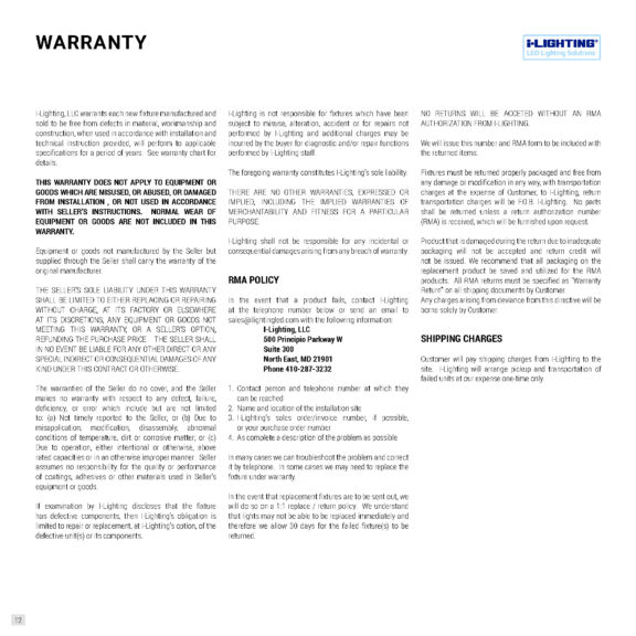 Low Voltage LED Light Warranty